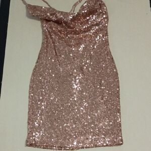 Fashion Nova Rose Gold Sequin Top